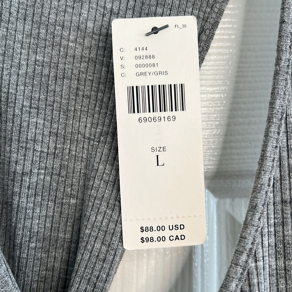 NWT Sweaty Betty Weekend Twist Ribbed Maxi midi dress grey size large - Picture 8 of 13
